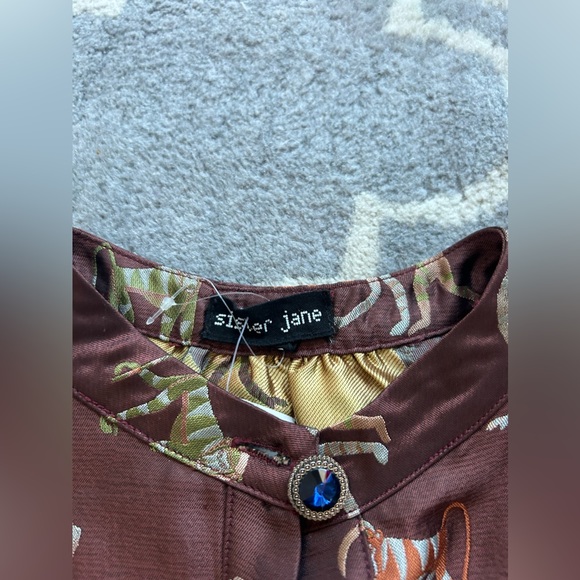 Sister Jane Size Small Mini Dress with peplum hem and jewel buttons - Picture 5 of 9